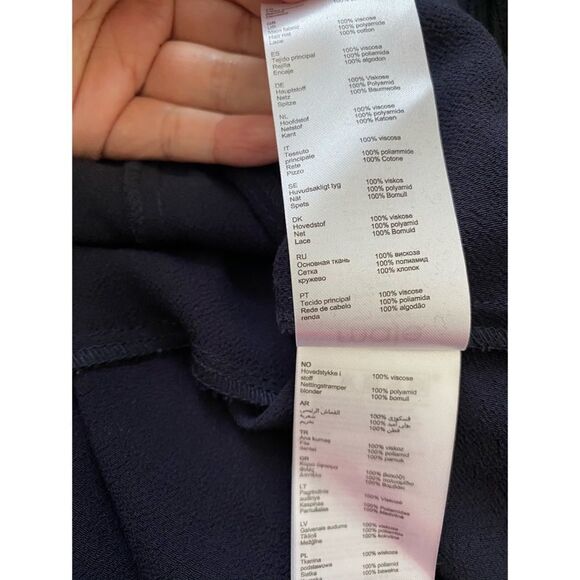 Maje Flounced tiered lace trimmed Dress in Navy - Picture 8 of 10